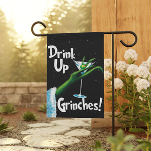 Christmas Yard Flag - Drink Up Grinches Funny Outdoor Decor | Weatherproof