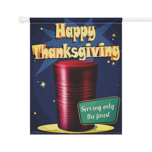 Garden flag with 'Retro Canned Cranberry Funny Thanksgiving' design