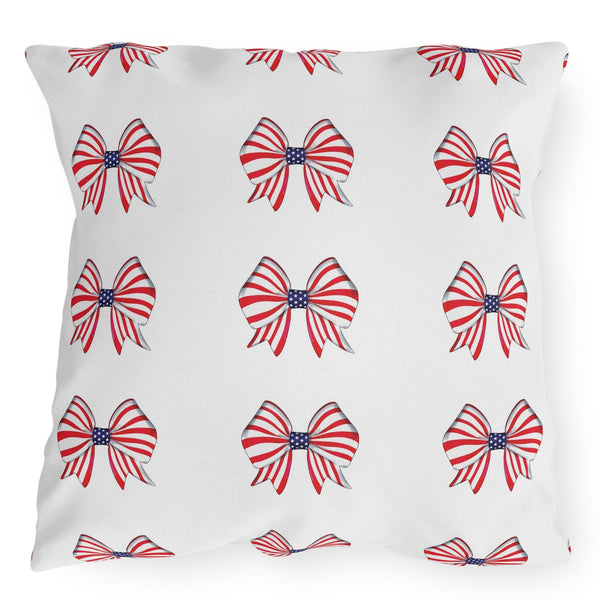 Red White & Blue Indoor Outdoor July 4th Throw Pillow
