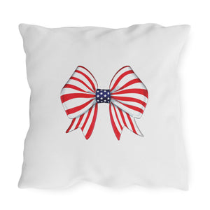 Garden flag with 'American Bow July 4th' design