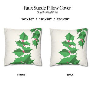 throw pillow with 'Pastel Christmas Cover Holiday Ivy Berry' design
