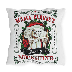 throw pillow with 'Holiday Moonshine Christmas' design