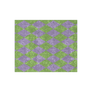 Purple and Green Harlequin Decorative Throw