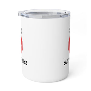 mug with 'Out of Service Funny Work Insulated Travel 10oz' graphic on a white background