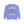 A light periwinkle blue crewneck sweatshirt featuring a festive graphic of a dancing skeleton surrounded by red and orange autumn leaves, with the text 'IT'S THE MOST WONDERFUL TIME OF THE YEAR' in white.