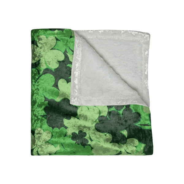 Falling Shamrocks Green Decorative Throw Blanket
