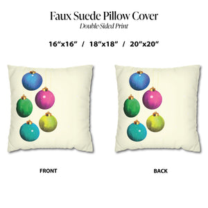 throw pillow with 'Christmas Ornaments Soft Cover Holiday' design