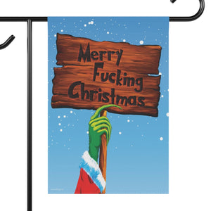 Garden flag with 'Grinch Christmas – Version B' design