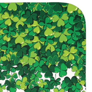 soft sherpa blanket with 'Lucky Shamrocks St. Patrick's Day' design