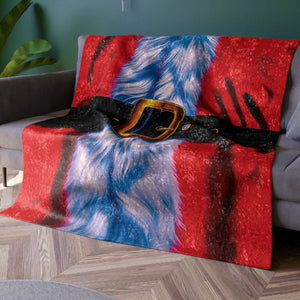 Soft sherpa blanket with 'Santa Clause Suit Christmas Throw' design