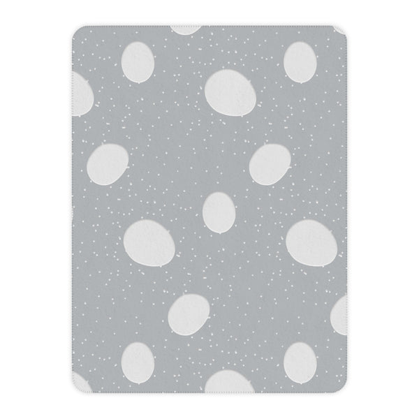 Grey Polka Dot Soft Sherpa Throw Blanket