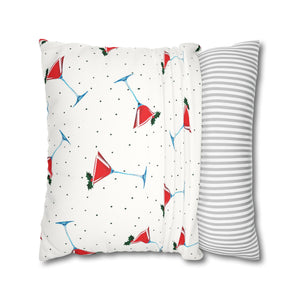throw pillow with 'Martini Party Cover Holiday' design