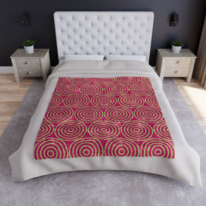 Soft sherpa blanket with 'Pastel Pink & Green Decorative Throw' design