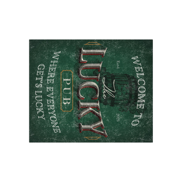 Lucky Pub St. Patricks Decorative Throw Blanket