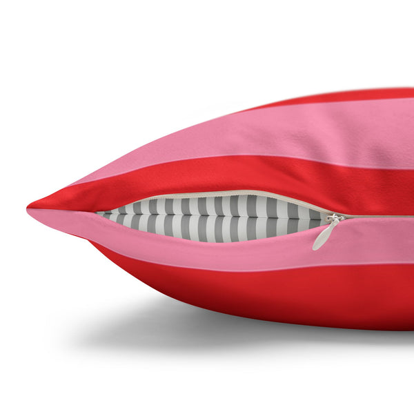 Faux Suede Pillow Cover Pink Candy Cane Holiday Pillow