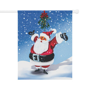 Mistletoe Santa Seasonal Holiday Yard Flag