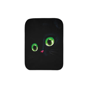 Big Black Cat Newborn Toddler Sherpa Baby Blanket