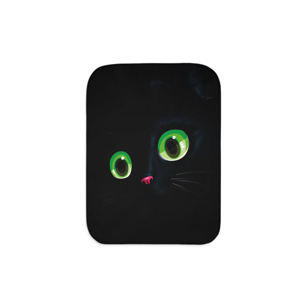 Big Black Cat Newborn Toddler Sherpa Baby Blanket