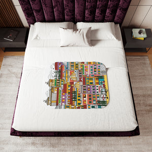 soft sherpa blanket with 'Whimsical Rome Italy' design