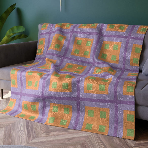 Pastel Purple & Orange Decorative Throw Blanket