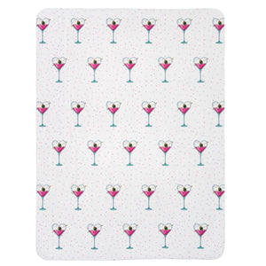 Soft sherpa blanket with 'Cupids Arrow Martini Soft Sherpa Throw' design