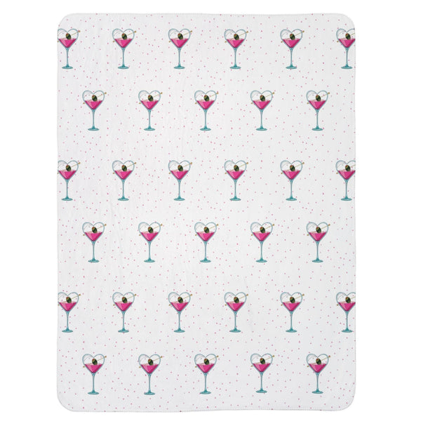 Cupids Arrow Martini Soft Sherpa Throw Blanket