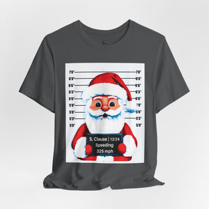 Arrested Santa Mug Shot Funny Christmas T-Shirt