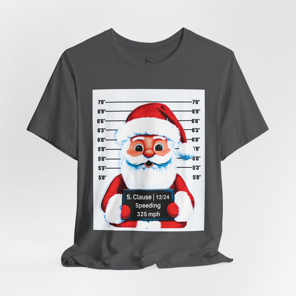 Arrested Santa Mug Shot Funny Christmas T-Shirt