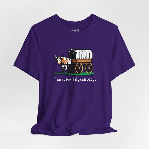 Oregon Trail I Survived Dysentery 80s Game Pop Culture T-Shirt