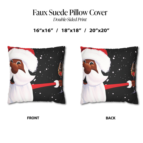 African American Santa Pillow Christmas Throw Pillow Cover