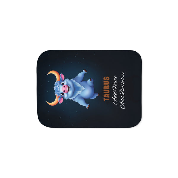 Personalized Taurus Zodiac Sherpa Baby Blanket