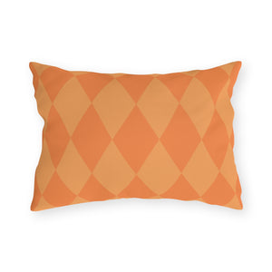 Reversible Orange Spring Harlequin Outdoor Pillow