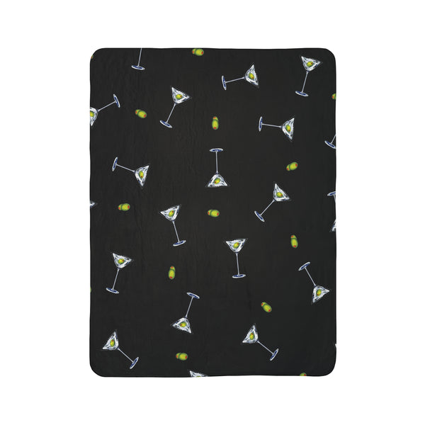 Dirty Martini Plush Soft Sherpa Throw Blanket
