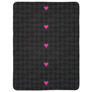Playing Cards Black & Pink Plush Sherpa Throw Blanket