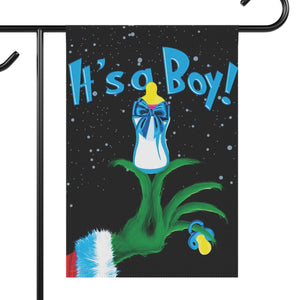 It's a boy grinch baby announcement Christmas flag banner