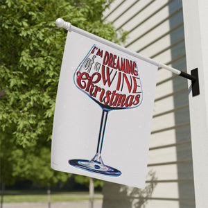 Garden flag with 'Wine Lovers Funny Christmas' design
