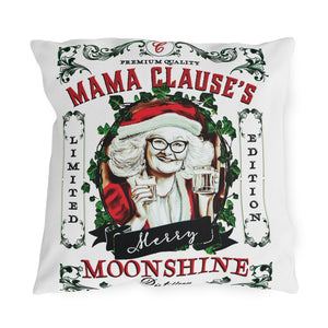 throw pillow with 'Holiday Moonshine Christmas' design