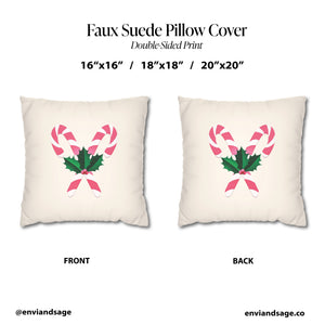 throw pillow with 'Pastel Pink Cover Candy Cane Christmas' design