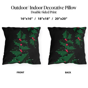 throw pillow with 'Holiday Ivy Christmas' design
