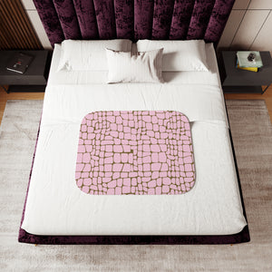 soft sherpa blanket with 'Pink & Brown Crocodile Print' design