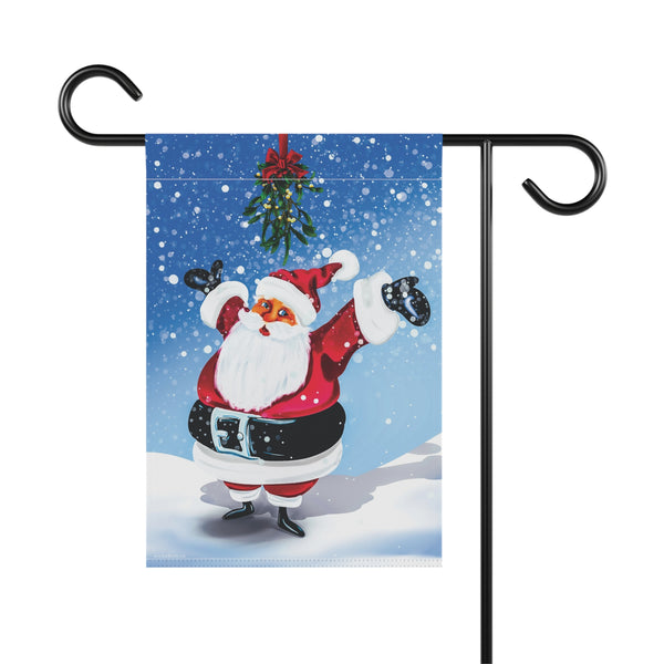 Mistletoe Santa Seasonal Holiday Yard Flag