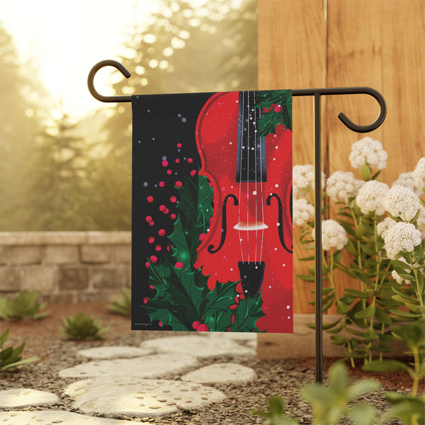 Christmas Yard Flag – Durable Outdoor Violin Design