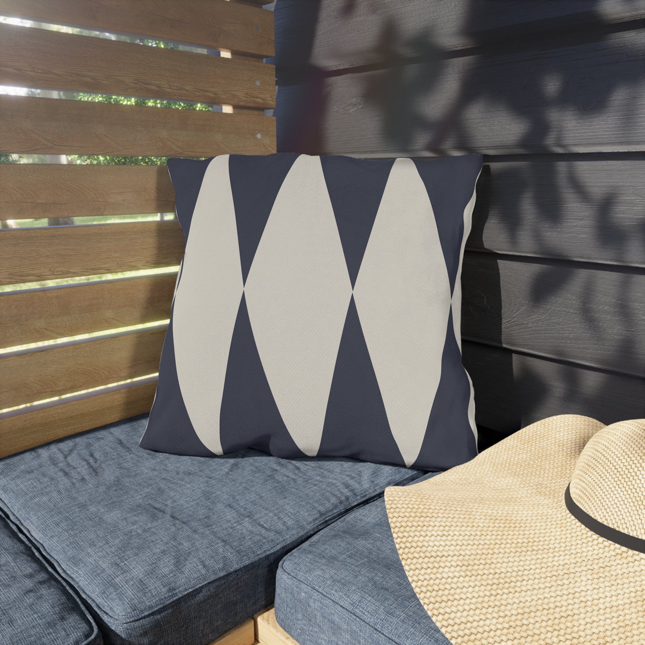 Behr Sapphire Blue Diamonds Outdoor Throw Pillow
