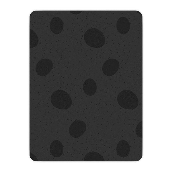 Black Polka Dot Soft Sherpa Throw Blanket