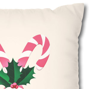 throw pillow with 'Pastel Pink Cover Candy Cane Christmas' design