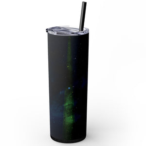 Glossy mug with 'The Pale Blue Dot Space Science Insulated Tumbler 20oz' graphic on a white background