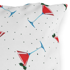 throw pillow with 'Martini Outdoor Holiday Cocktail Decor' design