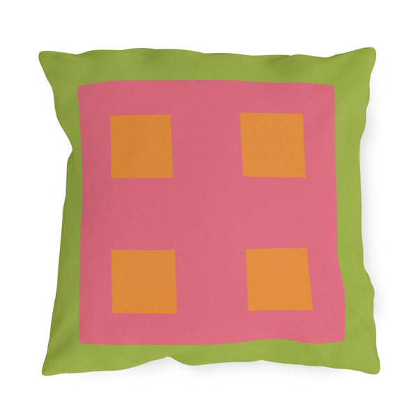 Pastel Green & Pink Indoor Outdoor Throw Pillow