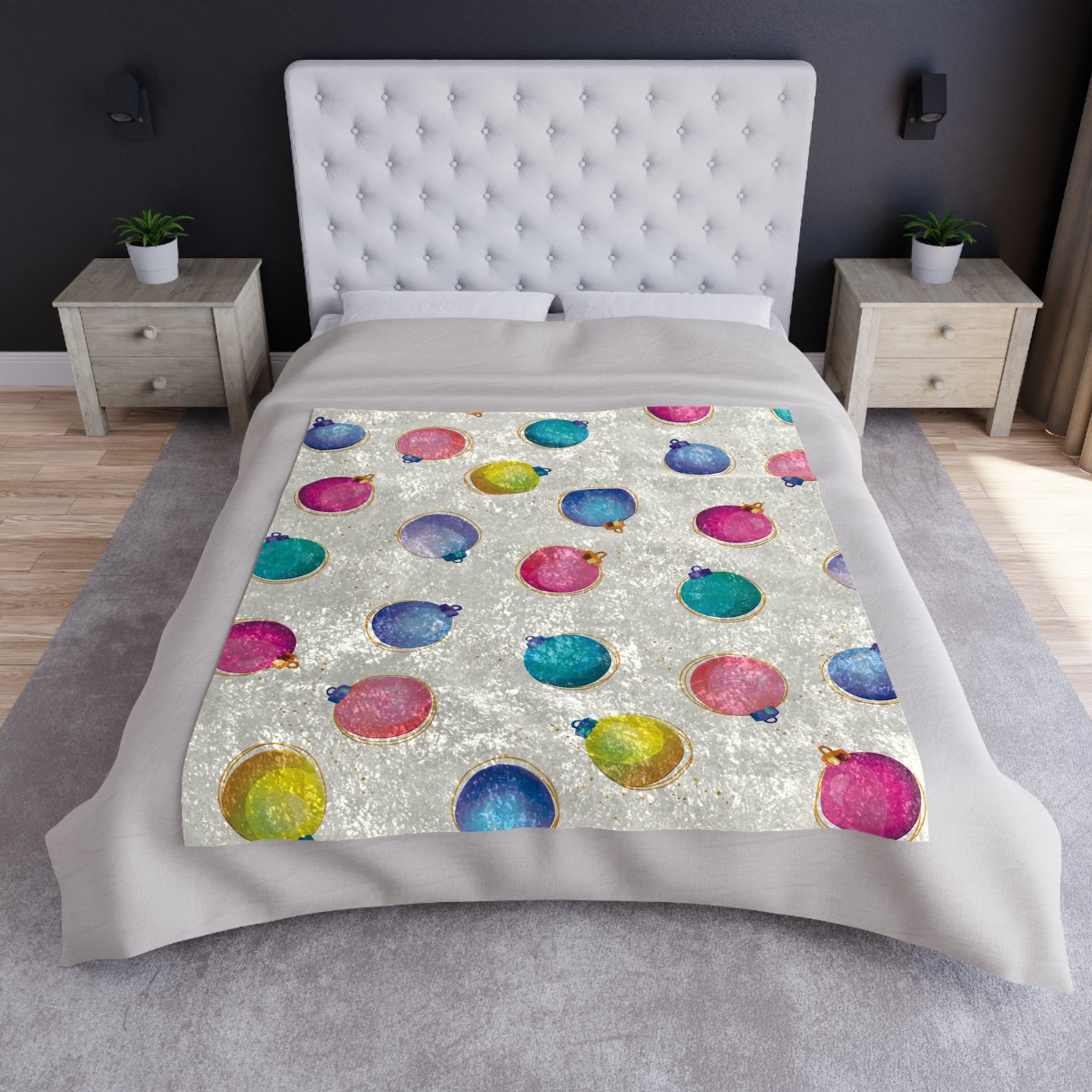 Colorful Ornaments Festive Christmas Throw