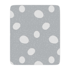 Grey Polka Dot Soft Sherpa Throw Blanket